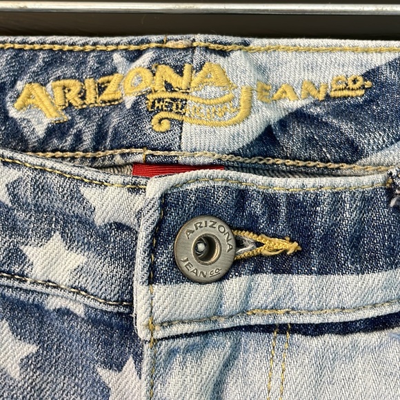 ARIZONA JEAN CO. Stars & Stripes Daisy Dukes Short shorts Distressed - Picture 8 of 12